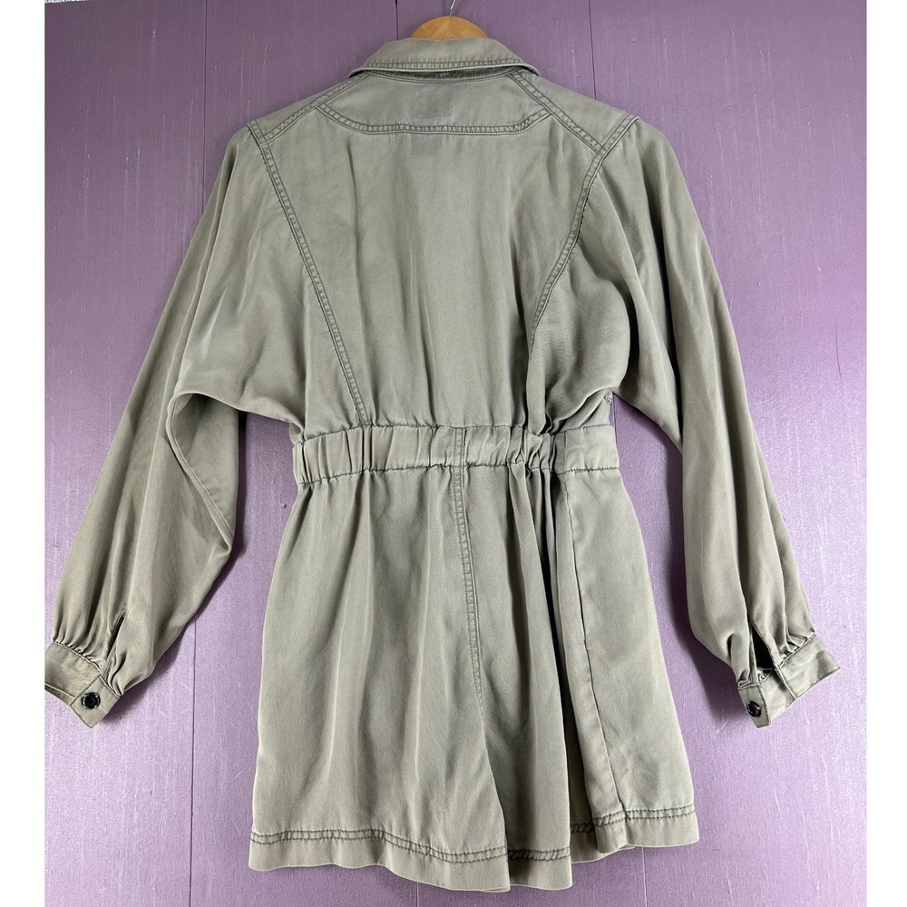 BDG Urban Outfitters Khaki Tan Utility Romper Long Sleeve Button Front Small - Picture 4 of 14